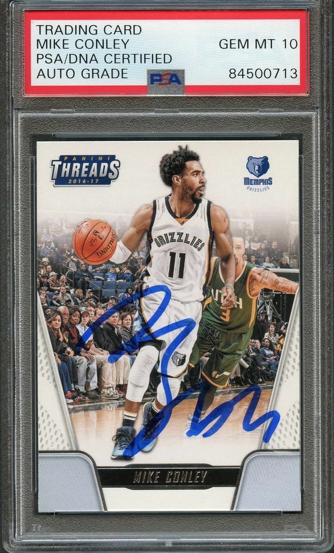 Mike Conley Signed 2016-17 Panini Threads Card PSA Authenticated Grizzlies (1 of 2)