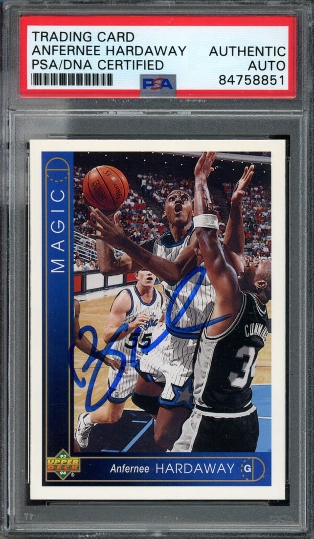 1993-94 Upper Deck Anfernee Hardaway Rookie Card Signed PSA/DNA Orlando Magic: 1993-94 Upper Deck Anfernee Hardaway Rookie Card Signed PSA/DNA Orlando Magic This is a 1993-94 Upper Deck Anfernee Hardaway #H30 Rookie Card, featuring the autograph of the basketball star. Authentic