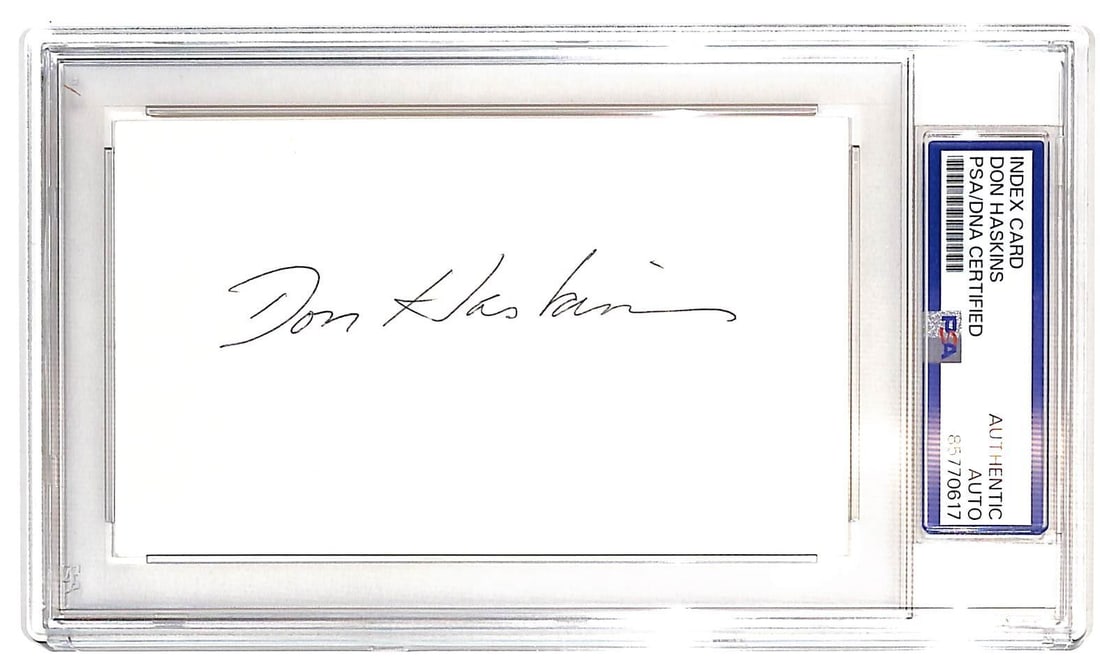 Don Haskins Autographed Index Card PSA DNA Authenticated Texas Western Basketball (1 of 2)