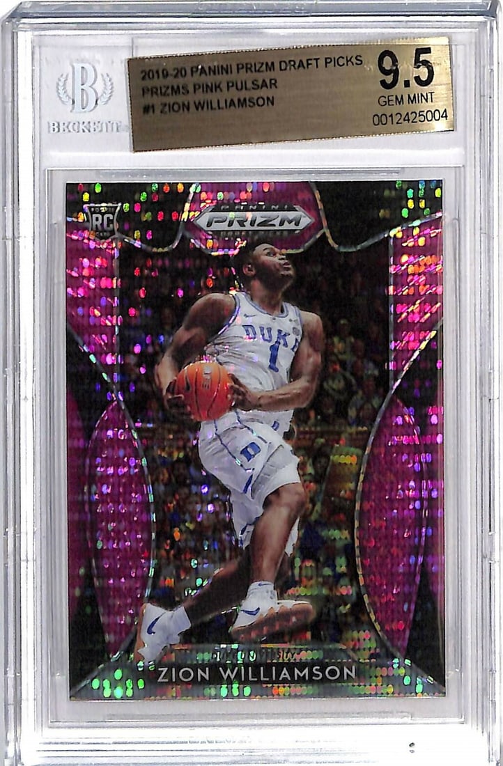 Zion Williamson 2019-20 Prizm Draft Picks #1 Pink Pulsar BGS 9.5 Card (1 of 2)