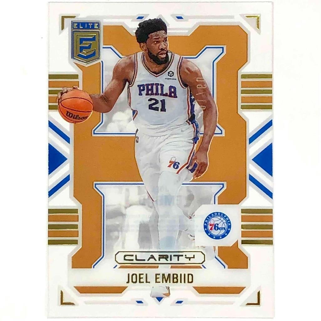 2022-23 Donruss Elite Joel Embiid Clear Acetate Clarity Gold #21 Case Hit #/10 (1 of 3)