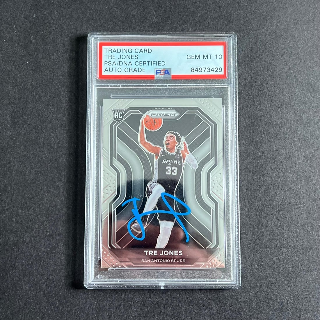 2021 Panini Prizm #291 Tre Jones Signed Rookie Card PSA/DNA Authenticated (1 of 2)