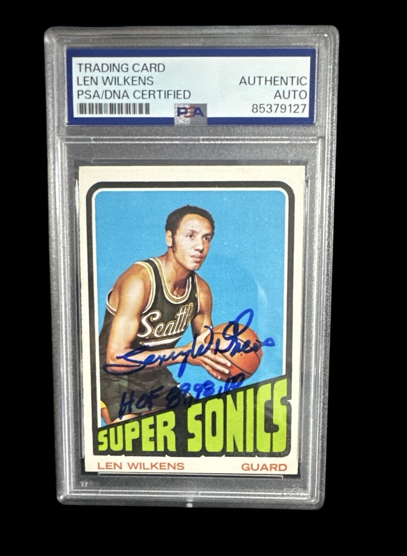 PSA authenticated Len Wilkens 1972 Topps #81 Seattle SuperSonics card (1 of 1)