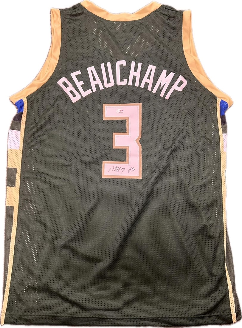 Marjon Beachchamp Autographed Milwaukee Bucks Jersey PSA/DNA Certified: Marjon Beachchamp Autographed Milwaukee Bucks Jersey PSA/DNA Certified This is an original stitched jersey autographed by Marjon Beachchamp, a player for the Milwaukee Bucks. The signature has been au
