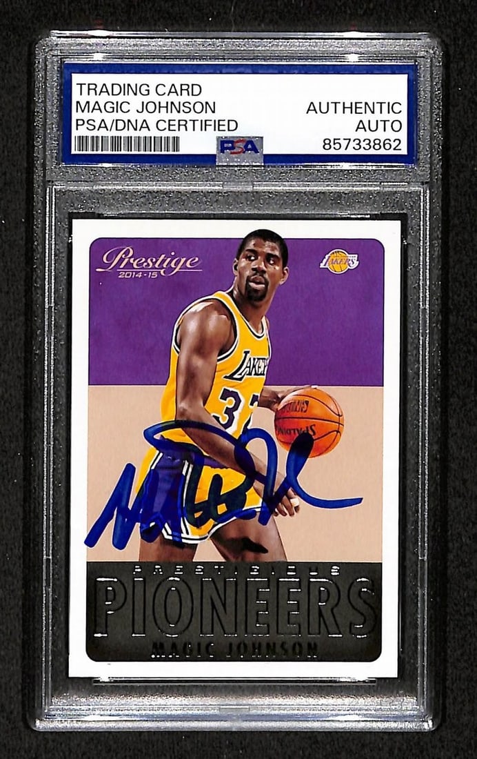 Magic Johnson 2014-15 Panini Prestige PSA DNA Autographed Basketball Card (1 of 2)
