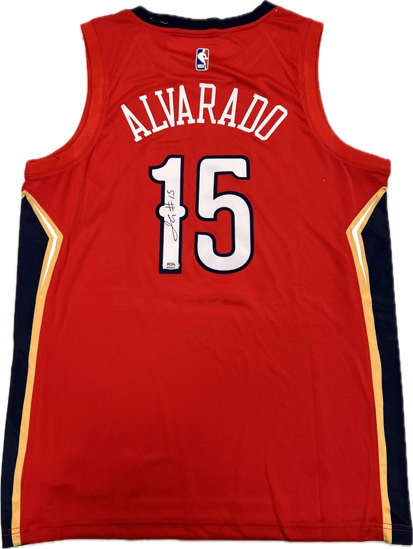 PSA DNA authenticated Jose Alvarado Pelicans stitched basketball jersey (1 of 2)