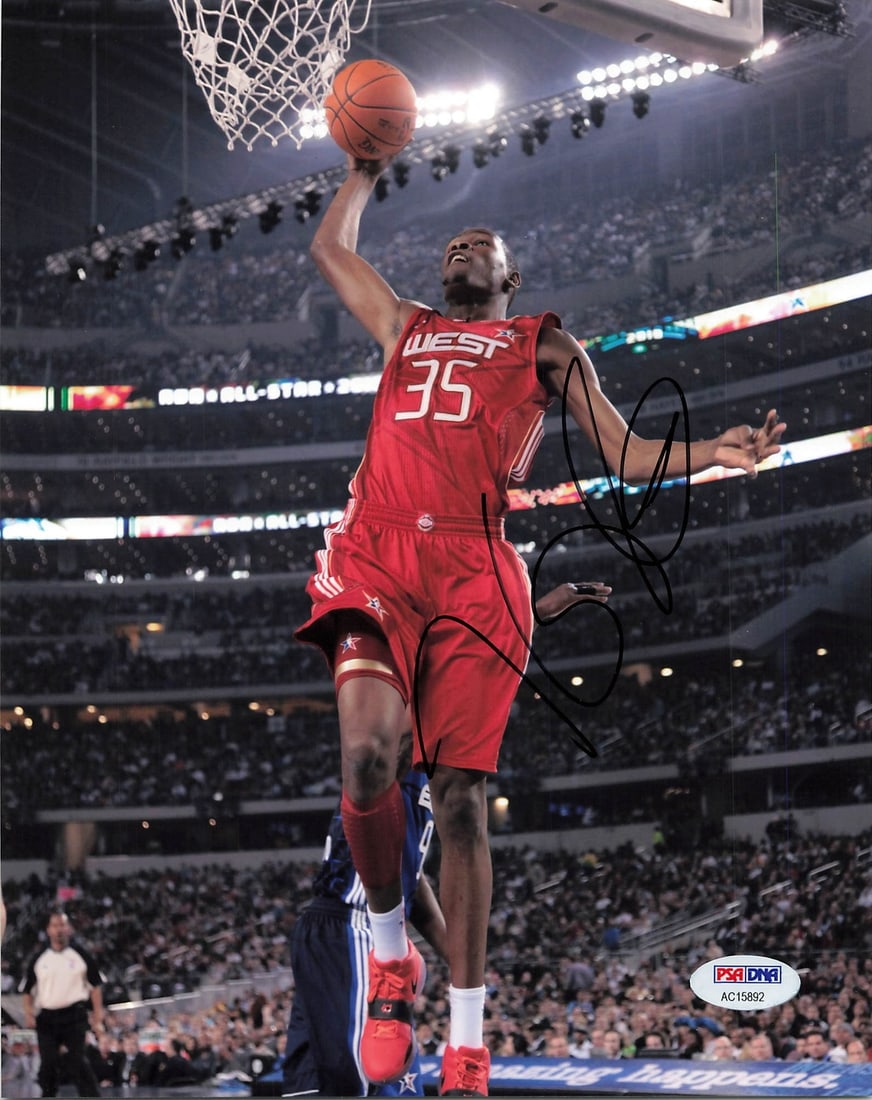 Kevin Durant Autographed 8x10 Photo PSA/DNA Oklahoma City Thunder: Kevin Durant Autographed 8x10 Photo PSA/DNA Oklahoma City Thunder This is an original 8x10 photograph featuring Kevin Durant, who is well-known for his time with the Oklahoma City Thunder. The photo i