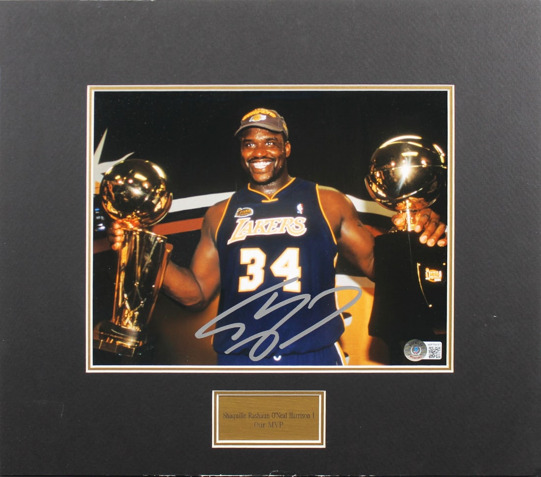 Shaquille O'Neal Signed 8x10 Matted Photo Los Angeles Lakers BAS Witnessed: Shaquille O'Neal Signed 8x10 Matted Photo Los Angeles Lakers BAS Witnessed This stunning 8x10 matted photo features the legendary Shaquille O'Neal, personally signed by the NBA star himself during his