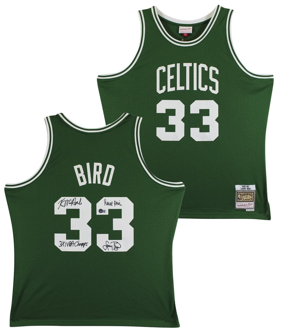 Boston Celtics signed Mitchell Ness Swingman jersey Bird Parish McHale BAS witnessed (1 of 6)