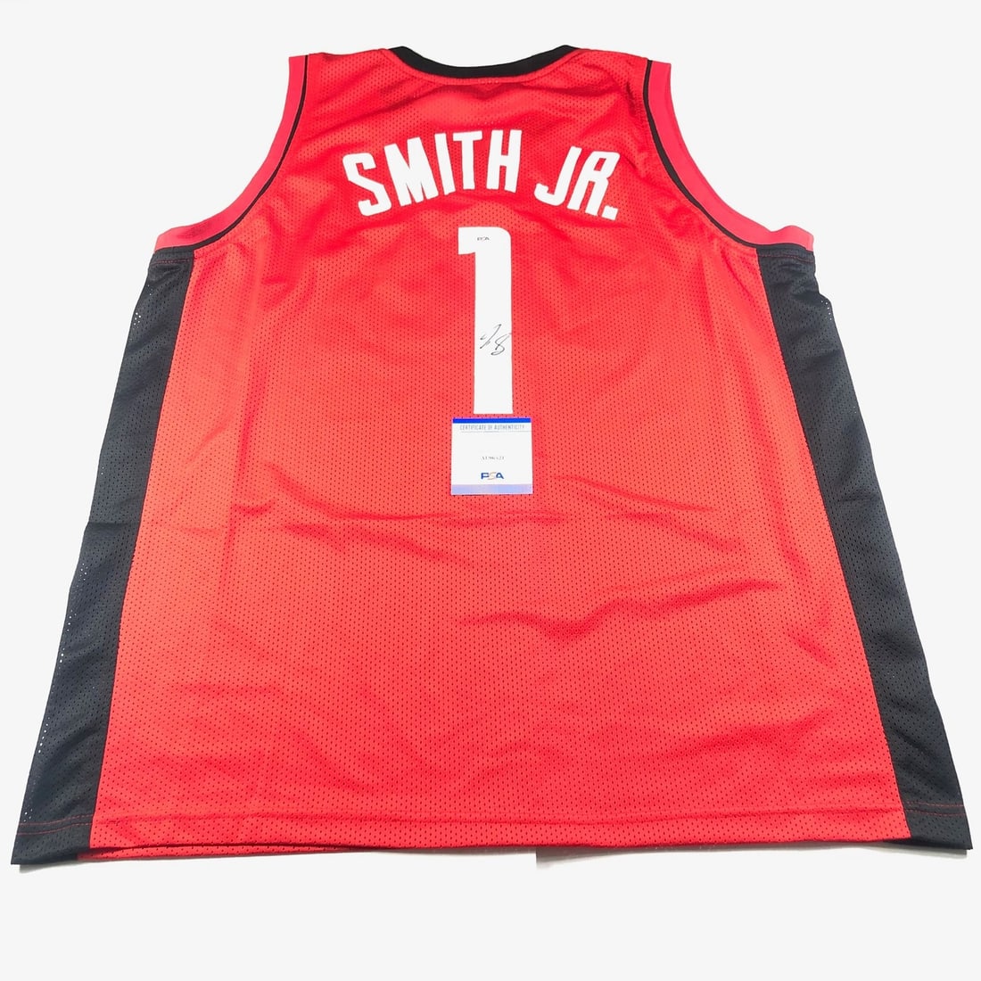 PSA DNA authenticated Jabari Smith Jr Houston Rockets signed stitched jersey: PSA DNA authenticated Jabari Smith Jr Houston Rockets signed stitched jersey This is a pre-owned Houston Rockets jersey autographed by Jabari Smith Jr. The jersey features stitched details and the sig