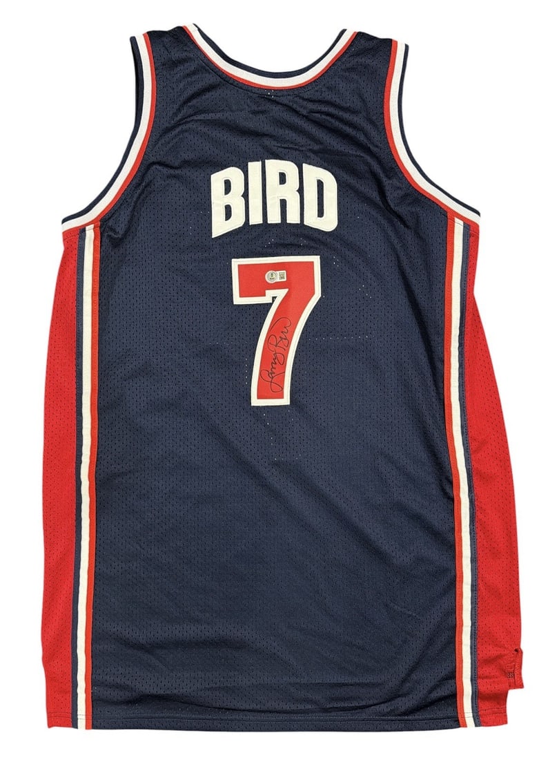 Larry Bird autographed USA Dream Team basketball jersey BAS certified: Larry Bird autographed USA Dream Team basketball jersey BAS certified This custom USA Dream Team jersey is signed by basketball legend Larry Bird. The jersey represents the Boston Celtics and comes wi