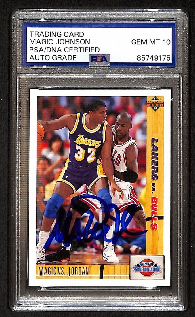 PSA DNA 10 Magic Johnson 1991-92 Upper Deck Autographed Basketball Card 34 (1 of 2)