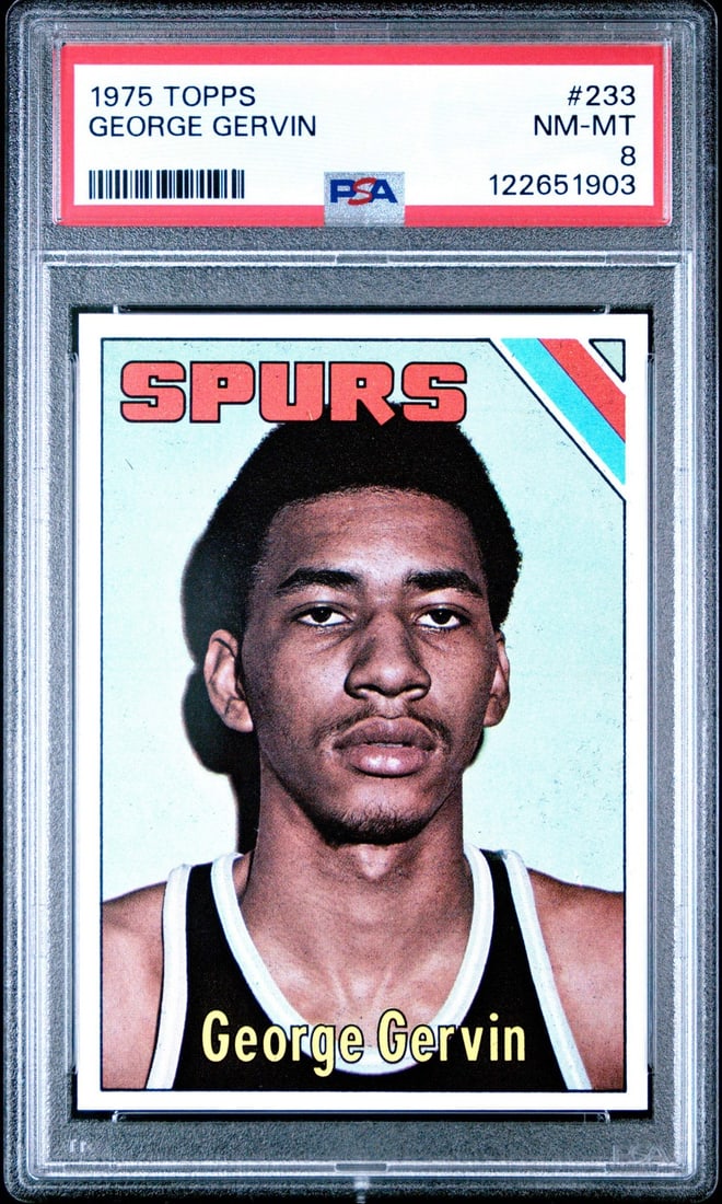 Graded 1975-76 Topps George Gervin #233 PSA 8 Basketball Card (1 of 2)