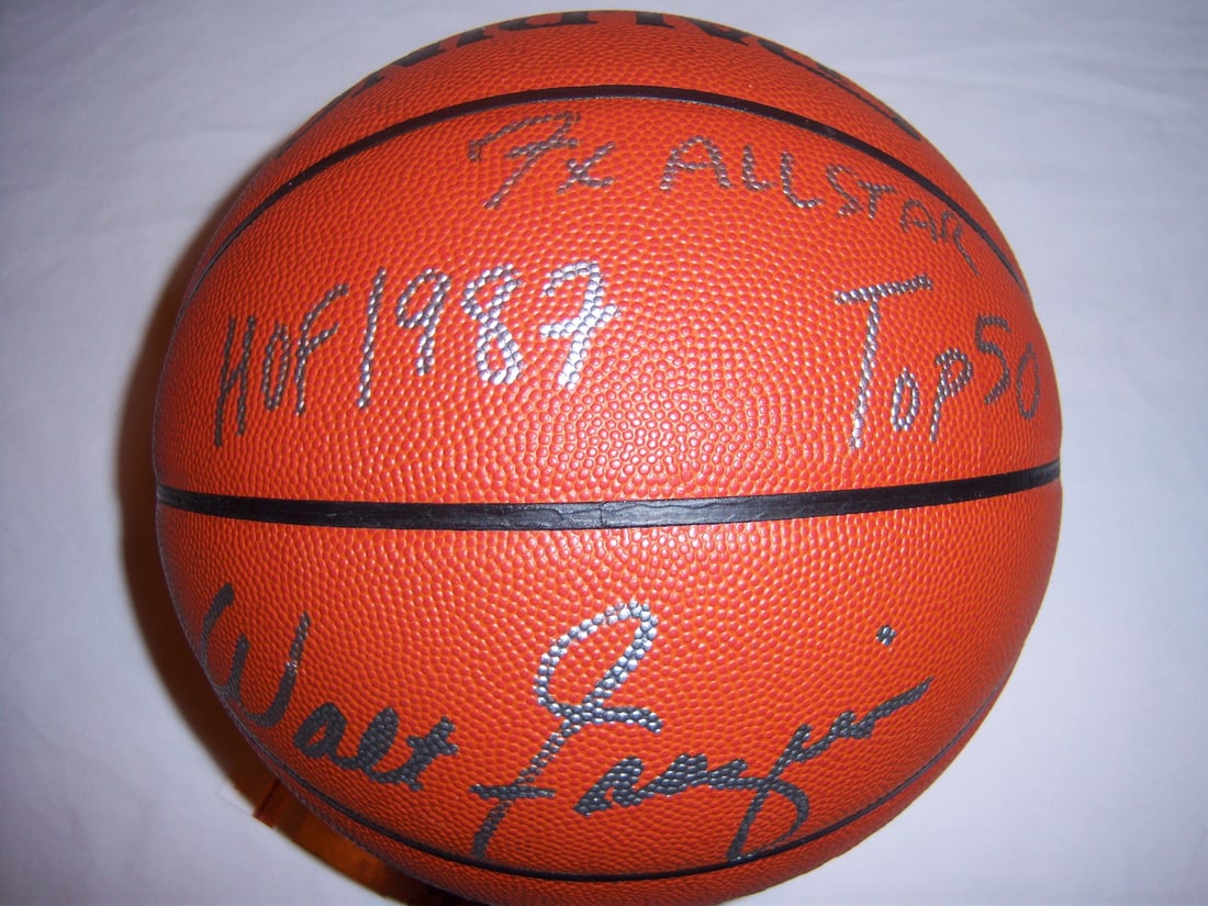 Official Basketball Signed by Walt Frazier with JSA COA and Hall of Fame Inscription: Official Basketball Signed by Walt Frazier with JSA COA and Hall of Fame Inscription This is an official basketball signed by Walt Frazier, commemorating his career with the New York Knicks. The ball 
