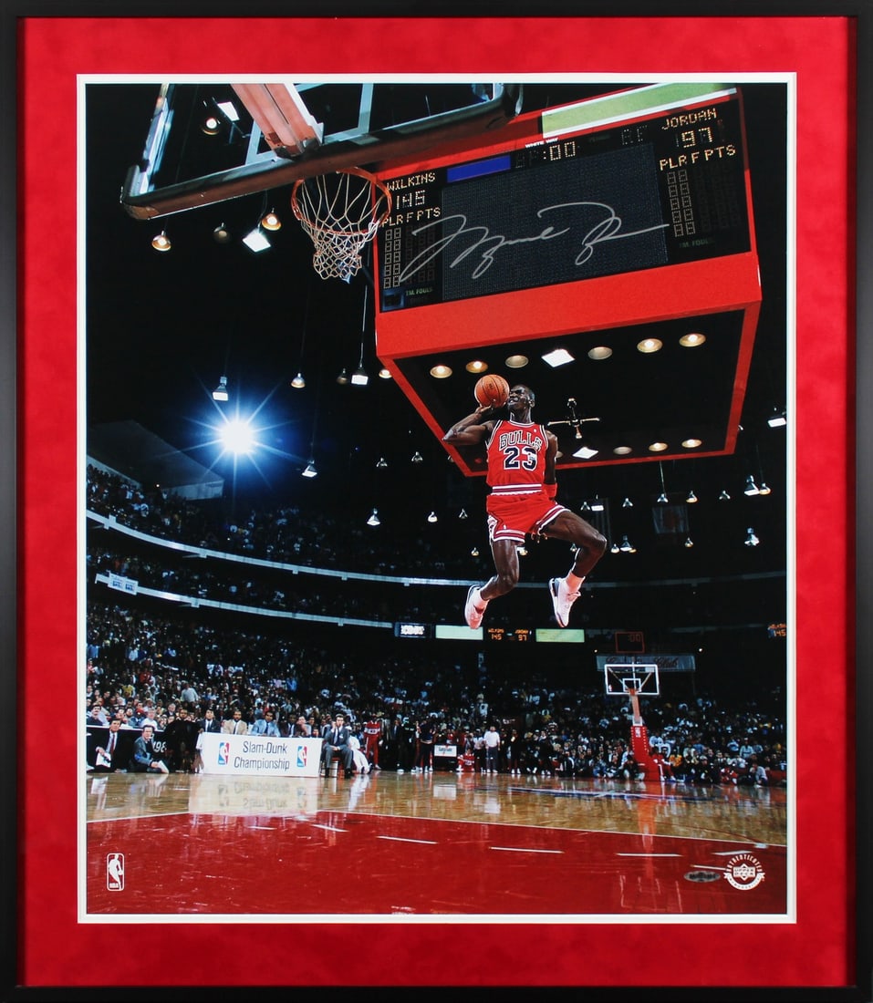 Michael Jordan Signed Framed 20x24 Photo Authentic Beckett COA Bulls: Michael Jordan Signed Framed 20x24 Photo Authentic Beckett COA Bulls This stunning framed photo features an authentic signature from basketball legend Michael Jordan, a key player of the Chicago Bulls