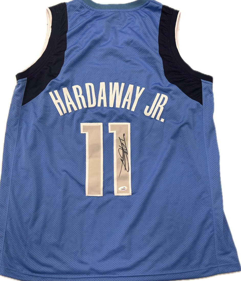 Tim Hardaway Jr. PSA DNA Autographed Dallas Mavericks Jersey: Tim Hardaway Jr. PSA DNA Autographed Dallas Mavericks Jersey This is a stitched Dallas Mavericks jersey autographed by Tim Hardaway Jr. The signature has been authenticated by PSA/DNA, ensuring its au
