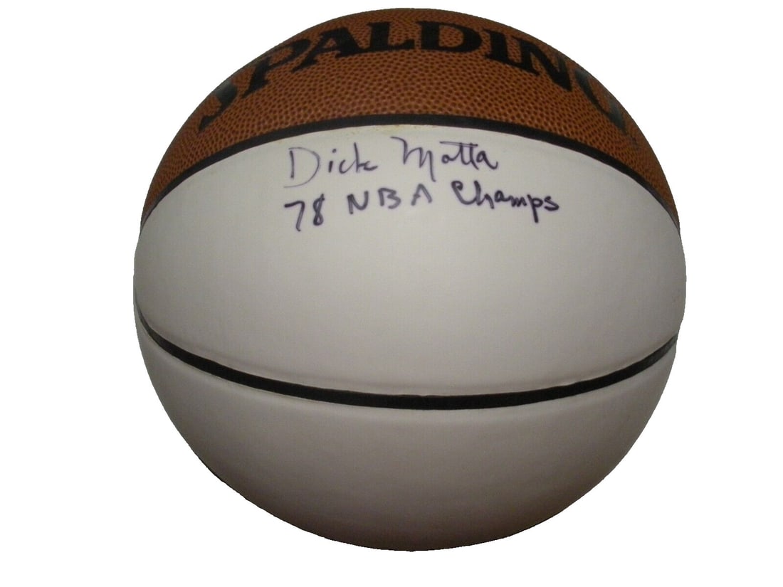 Signed Basketball Dick Motta Washington Bullets 1978 NBA Champions With COA (1 of 2)