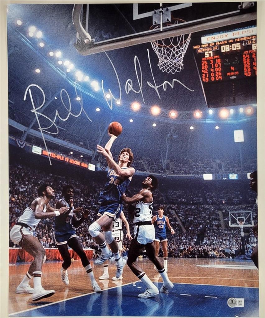 Bill Walton UCLA Bruins Autographed 16x20 Photo Beckett BAS: Bill Walton UCLA Bruins Autographed 16x20 Photo Beckett BAS This is an original 16x20 photo of Bill Walton, a legendary basketball player, signed by him during his time with the UCLA Bruins and also a