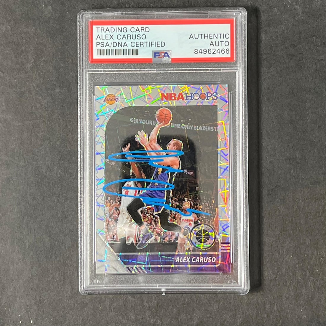 2019-20 Panini Hoops Premium Stock Alex Caruso Signed Card PSA Authenticated: 2019-20 Panini Hoops Premium Stock Alex Caruso Signed Card PSA Authenticated This listing features a 2019-20 Panini Hoops Premium Stock #5 card, beautifully signed by Alex Caruso. The autograph has be