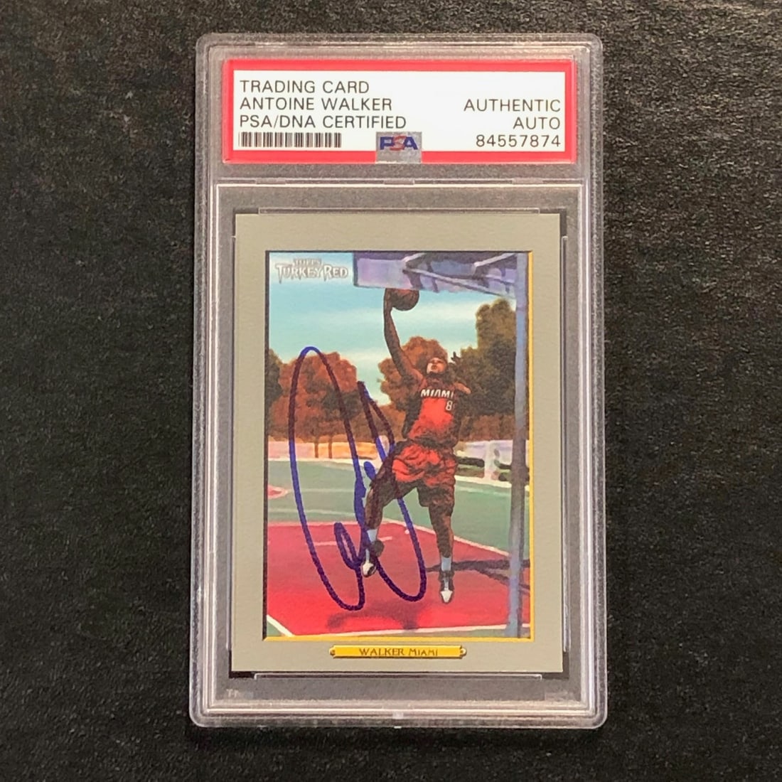 2006-07 Topps Turkey Red #93 Antoine Walker Signed Card PSA Authenticated (1 of 2)