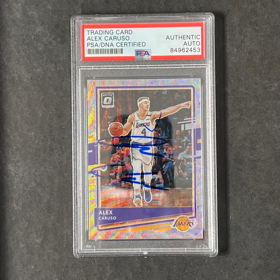 Alex Caruso PSA authenticated autographed Panini Prizm Optic #98 Lakers card (1 of 2)