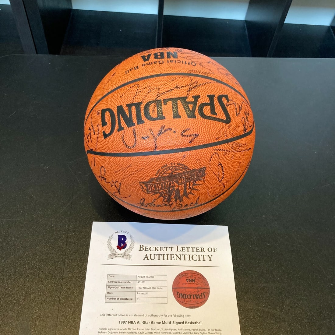 1997 NBA All-Star Basketball Signed by 33 Players Beckett Authenticated: 1997 NBA All-Star Basketball Signed by 33 Players Beckett Authenticated This Spalding Official NBA Basketball is a collectible from the 1997 NBA All-Star Game, commemorating the event's 50th anniversa