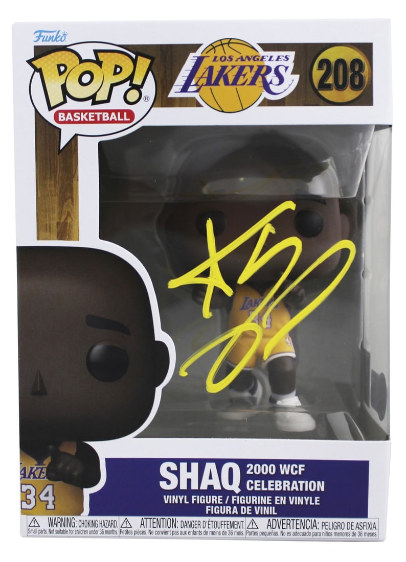 Shaquille O'Neal Signed #208 Funko Pop Vinyl Figure Los Angeles Lakers BAS: Shaquille O'Neal Signed #208 Funko Pop Vinyl Figure Los Angeles Lakers BAS Celebrate the legacy of Shaquille O'Neal with this original, autographed #208 Funko Pop Vinyl Figure, commemorating his 2000 