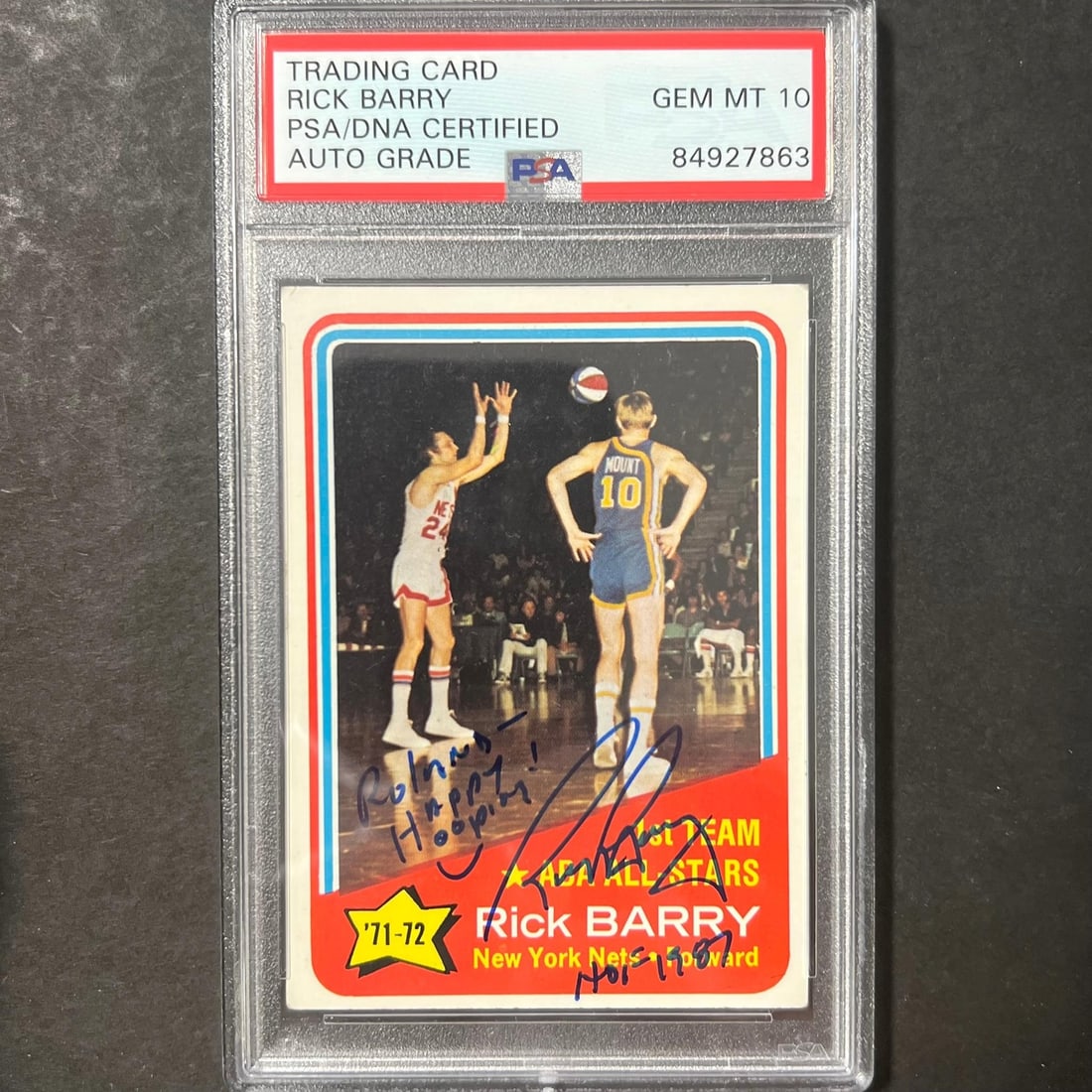 1971-72 Topps #250 Rick Barry Signed Card PSA/DNA Authentication (1 of 2)