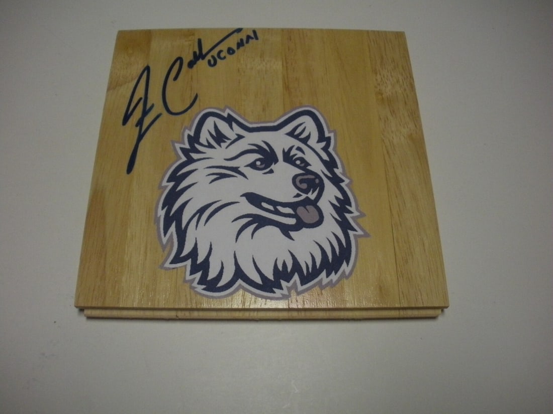 Jim Calhoun Signed UConn Huskies 6x6 Floorboard With COA (1 of 1)