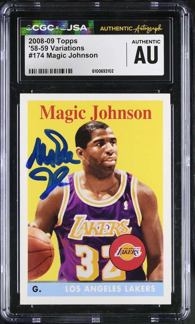 2008-09 Topps Variations Basketball Card 174 Signed by Magic Johnson CGC JSA (1 of 2)