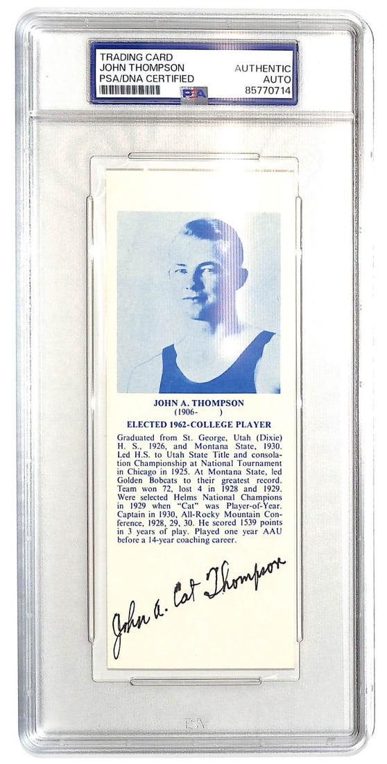 Cat Thompson Montana State Signed Basketball Hall of Fame Bookmark PSA Authenticated (1 of 2)