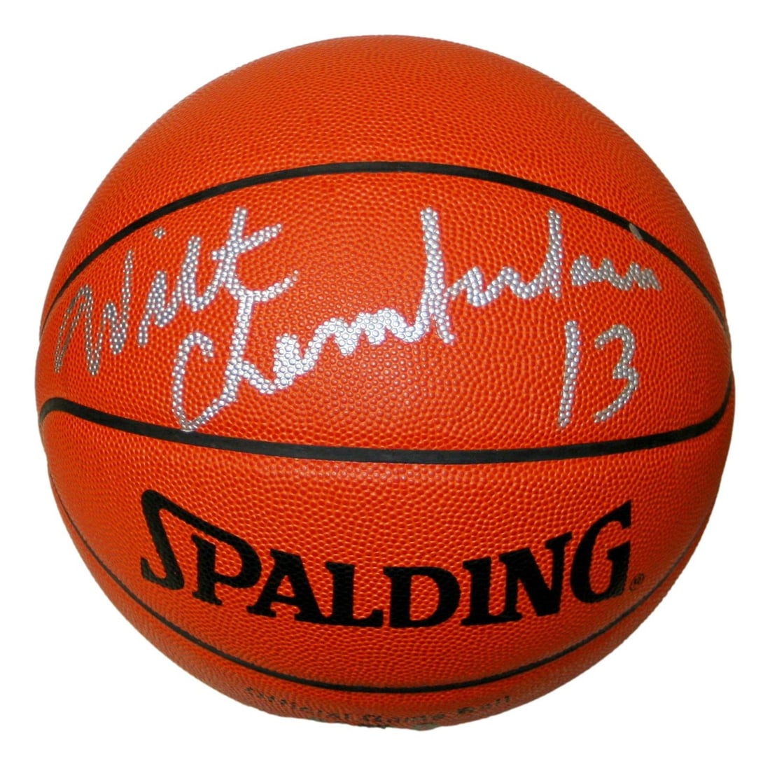 Wilt Chamberlain Signed NBA Spalding Basketball with PSA/DNA Authentication: Wilt Chamberlain Signed NBA Spalding Basketball with PSA/DNA Authentication This is an official NBA Spalding leather basketball signed by the legendary Wilt Chamberlain, known for his incredible impac