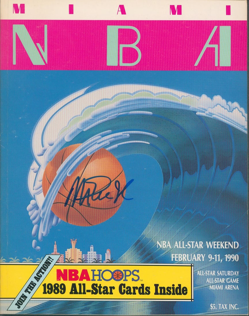 Magic Johnson signed 1990 NBA All Star Game program Beckett Witnessed: Magic Johnson signed 1990 NBA All Star Game program Beckett Witnessed This is an original 1990 NBA All-Star Game program that has been personally signed by Magic Johnson of the Los Angeles Lakers. The