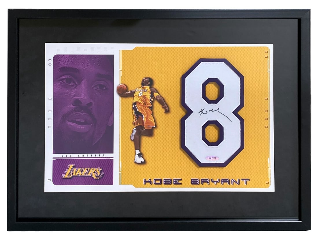 Kobe Bryant Signed Jersey Display #8 Upper Deck COA Lakers 16x22 (1 of 6)