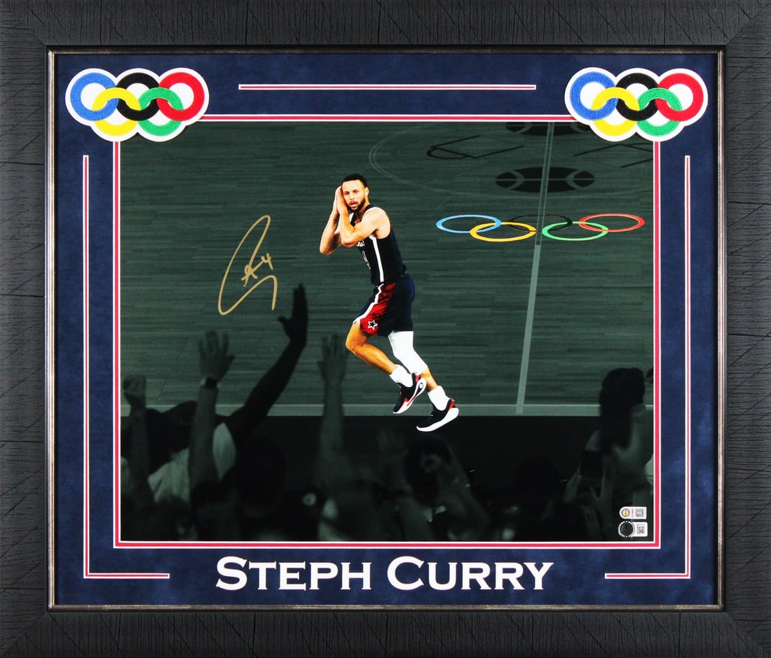 Stephen Curry Autographed Framed 16x20 Night Night Photo BAS Authenticated (1 of 3)