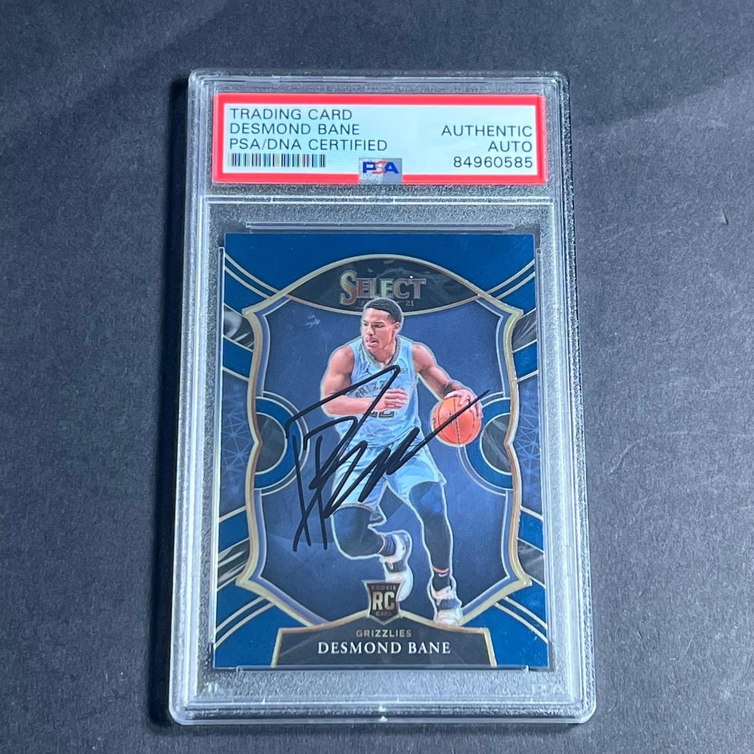 Desmond Bane PSA authenticated rookie card Panini Select #90 Grizzlies (1 of 2)