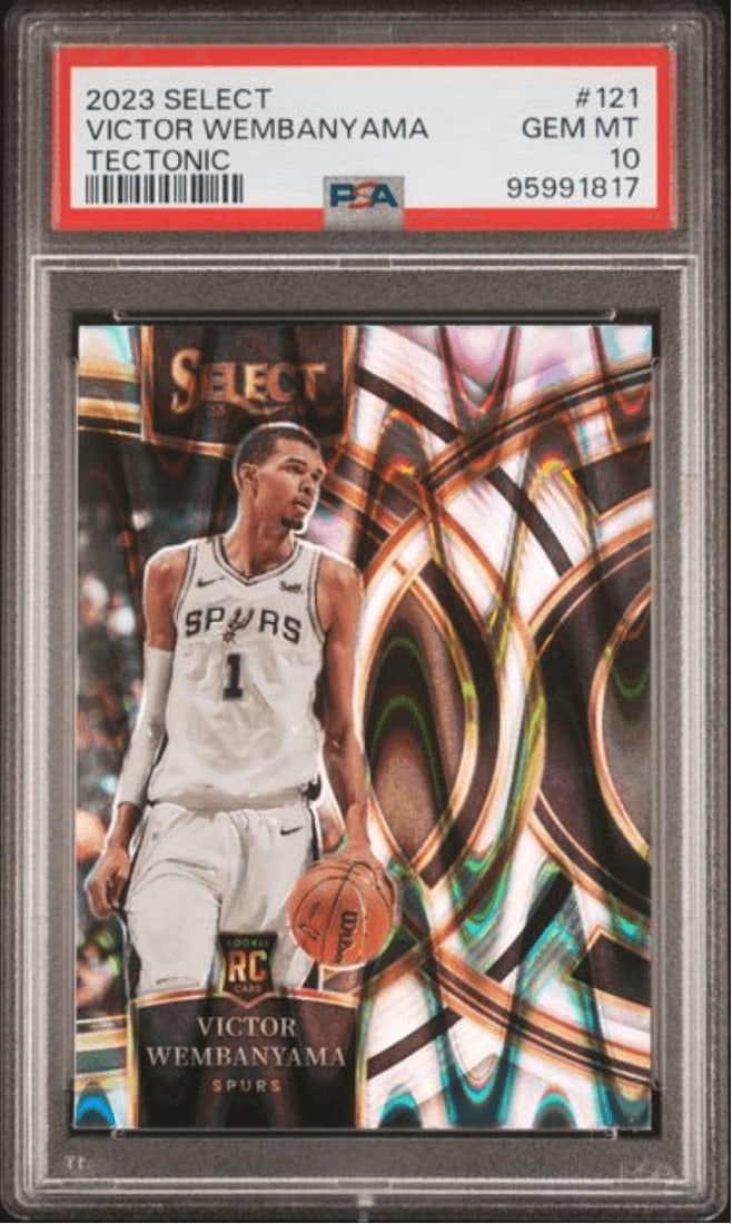 PSA 10 Victor Wembanyama Tectonic Rookie Card 2023 Panini Select #121 (1 of 2)