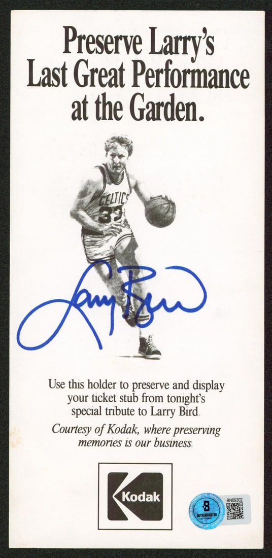 Larry Bird Signed Celtics Night Flyer Beckett Authenticated BAS #BN89302 (1 of 1)
