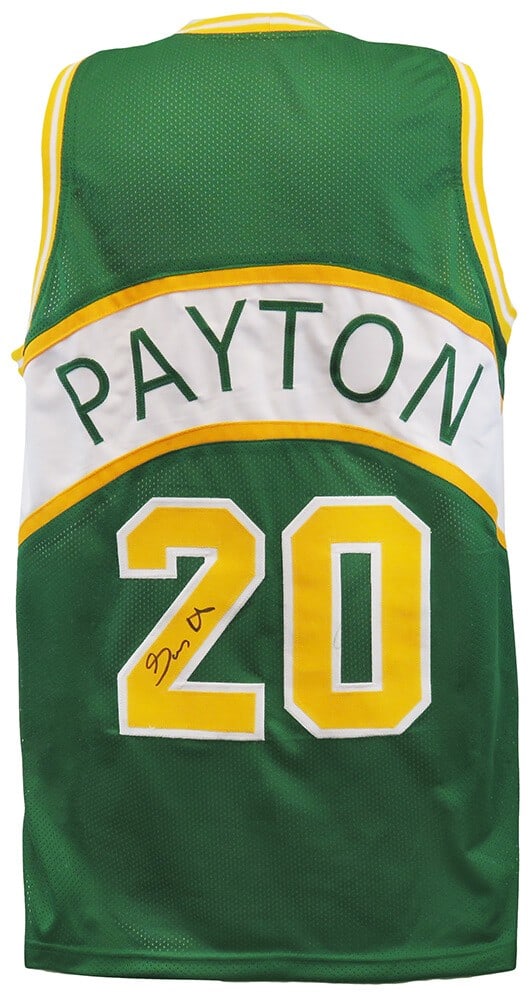 Gary Payton Signed Seattle Supersonics Green Jersey with COA (1 of 3)