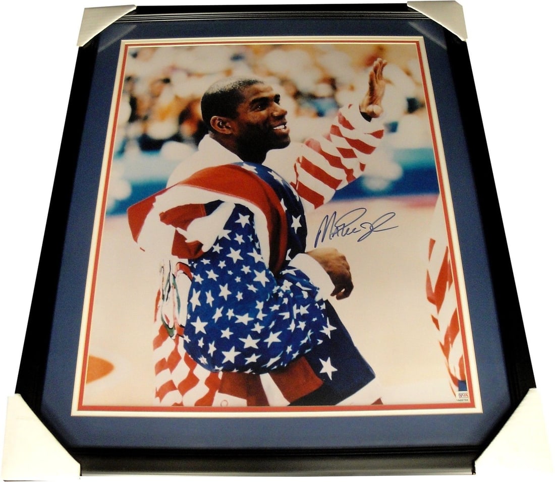 Framed 18x24 Photo Signed by Magic Johnson with PSA DNA Authentication (1 of 3)