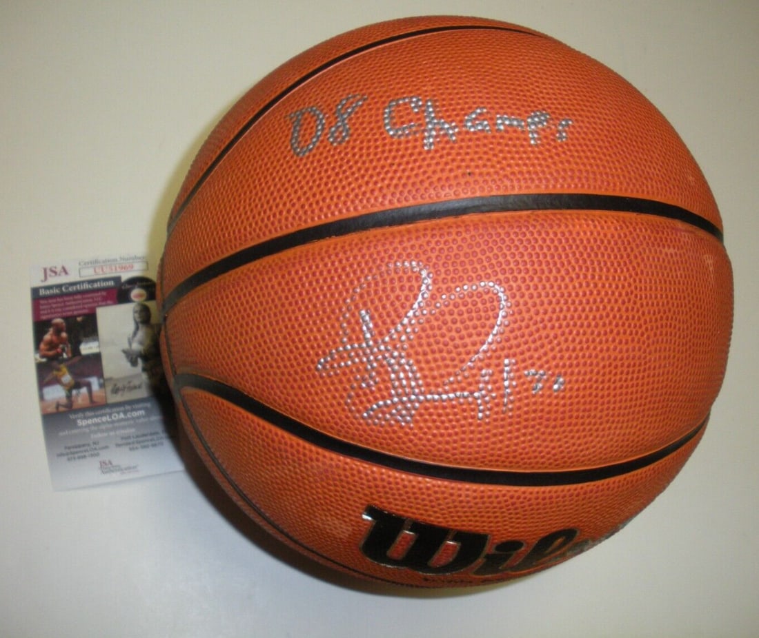 Brandon Rush Autographed Kansas Jayhawks Basketball With JSA COA 2008 Champions (1 of 1)