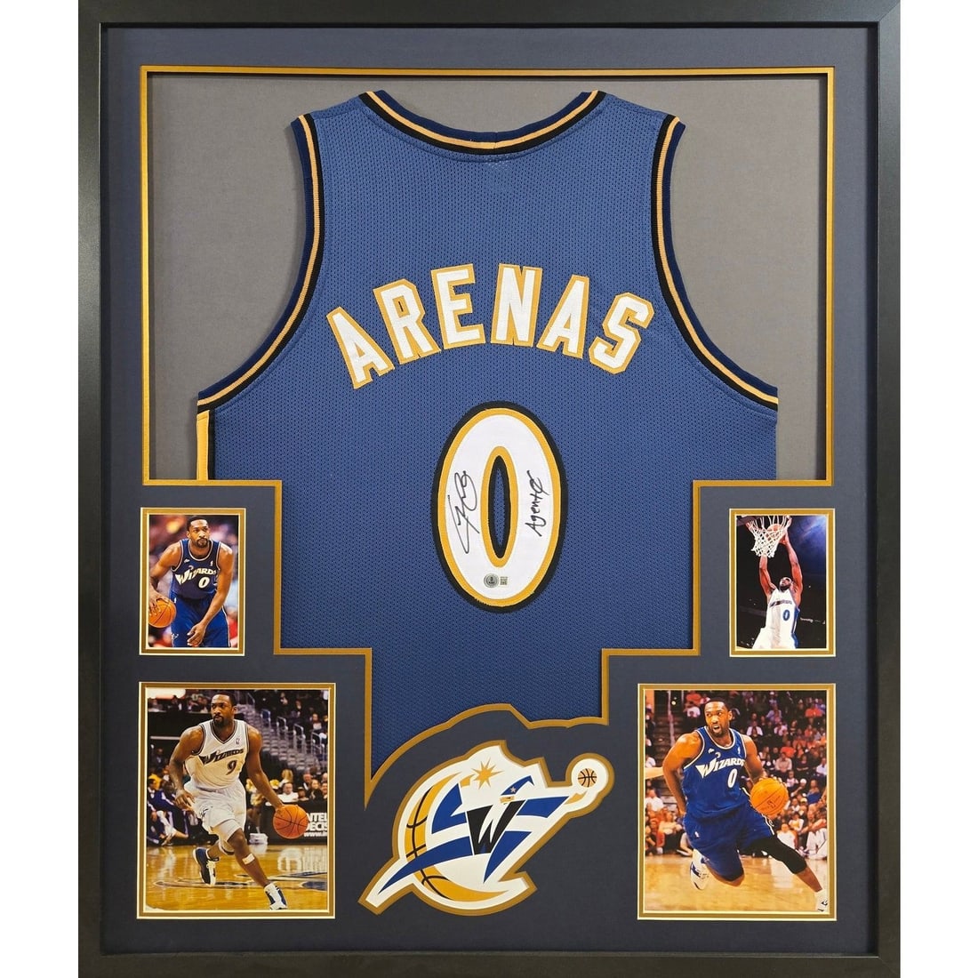 Beckett Authenticated Gilbert Arenas Wizards Framed Jersey (1 of 2)