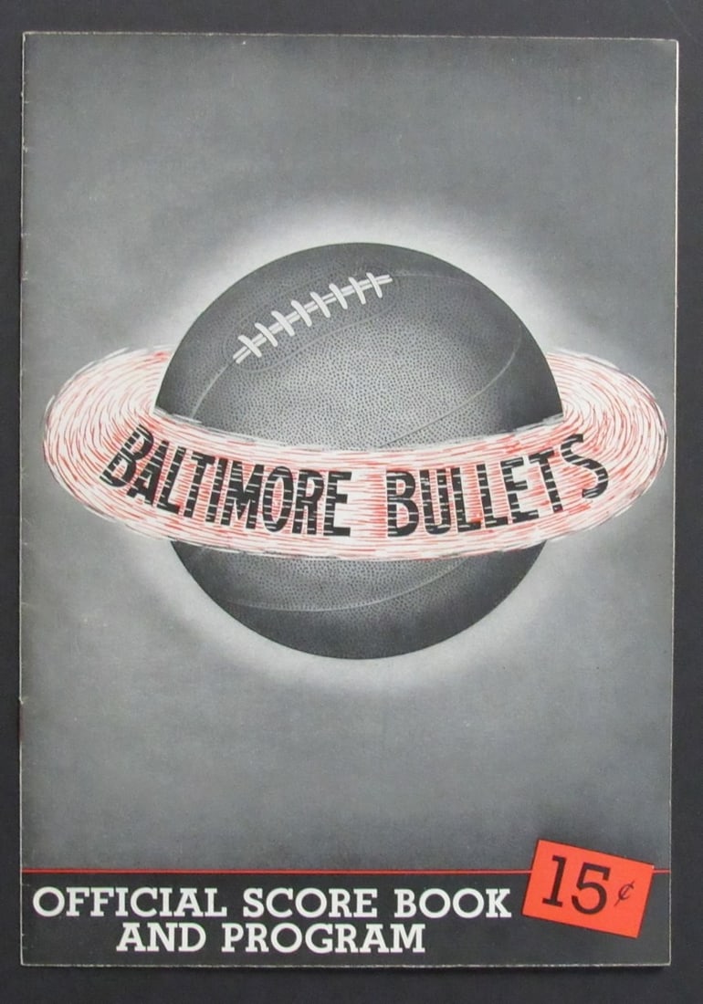 Basketball Program Baltimore Bullets Newark Bobcats 1946-47 Season Original: Basketball Program Baltimore Bullets Newark Bobcats 1946-47 Season Original Step back in time with this original 1946-47 NBA program featuring the Baltimore Bullets vs. Newark Bobcats. This piece of b