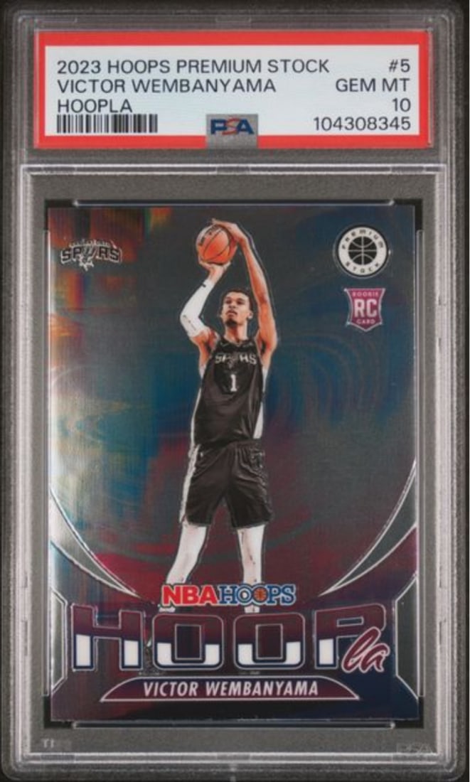 PSA 10 2023 Hoopla Rookie Card Victor Wembanyama Premium Stock #5 (1 of 2)