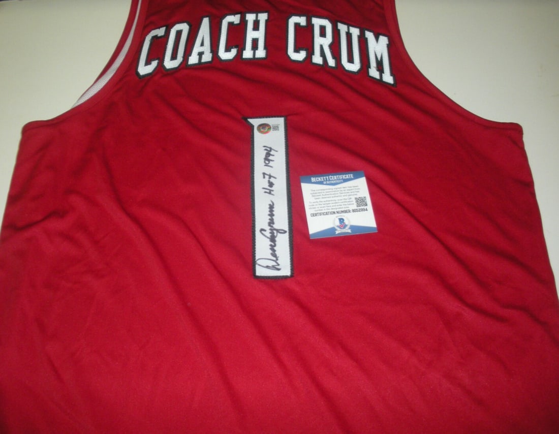 Adidas Louisville Basketball Jersey Signed by Denny Crum with Beckett COA: Adidas Louisville Basketball Jersey Signed by Denny Crum with Beckett COA This is an official licensed Adidas basketball jersey signed by Denny Crum. The jersey is an original item and comes with Beck