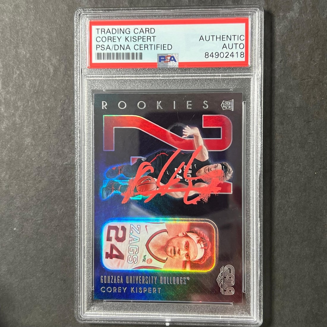 2021 Panini Chronicles Gala #188 Corey Kispert Signed Card PSA Authenticated: 2021 Panini Chronicles Gala #188 Corey Kispert Signed Card PSA Authenticated This is a 2021 Panini Chronicles Gala Draft Picks #188 card featuring the autograph of Corey Kispert. The signature has bee