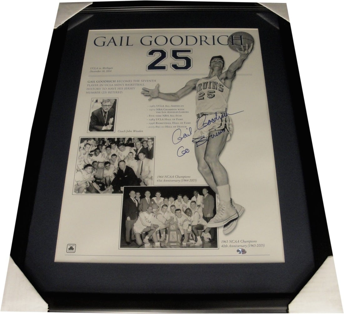 Framed 18x24 Photo Signed by Gail Goodrich UCLA Bruins Hall of Fame Sports Authenticated (1 of 3)