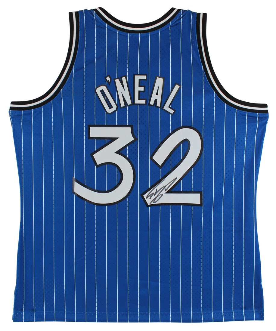 Shaquille O'Neal Signed Blue Mitchell & Ness 1994-95 Jersey BAS Authenticated: Shaquille O'Neal Signed Blue Mitchell & Ness 1994-95 Jersey BAS Authenticated Celebrate the legacy of Shaquille O'Neal with this authentic blue Mitchell & Ness 1994-95 Throwback Hardwood Classics Swin