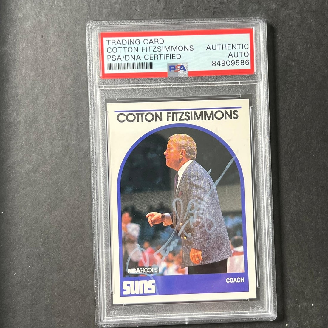 PSA DNA slabbed Cotton Fitzsimmons signed 1989 90 NBA Hoops card #14 (1 of 2)