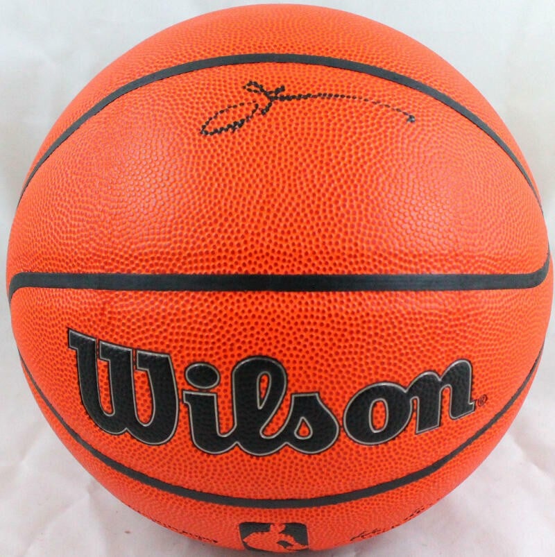 Allen Iverson signed Wilson NBA basketball Beckett authenticated: Allen Iverson signed Wilson NBA basketball Beckett authenticated This official NBA Wilson basketball is autographed by Allen Iverson. The ball is an original item and comes with autograph authenticati